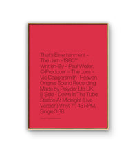 Load image into Gallery viewer, THAT'S ENTERTAINMENT - TYPOGRAPHY PRINT
