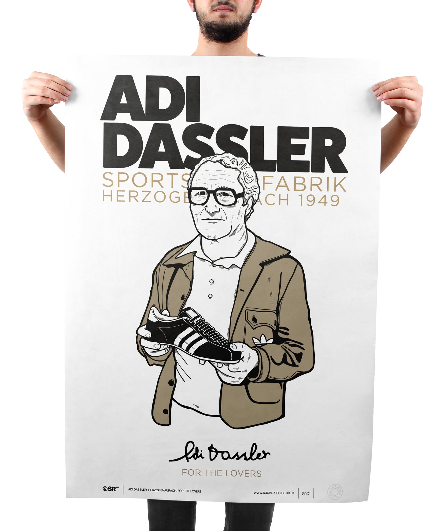 ADI DASSLER - GOLD SCREEN PRINT 1/10